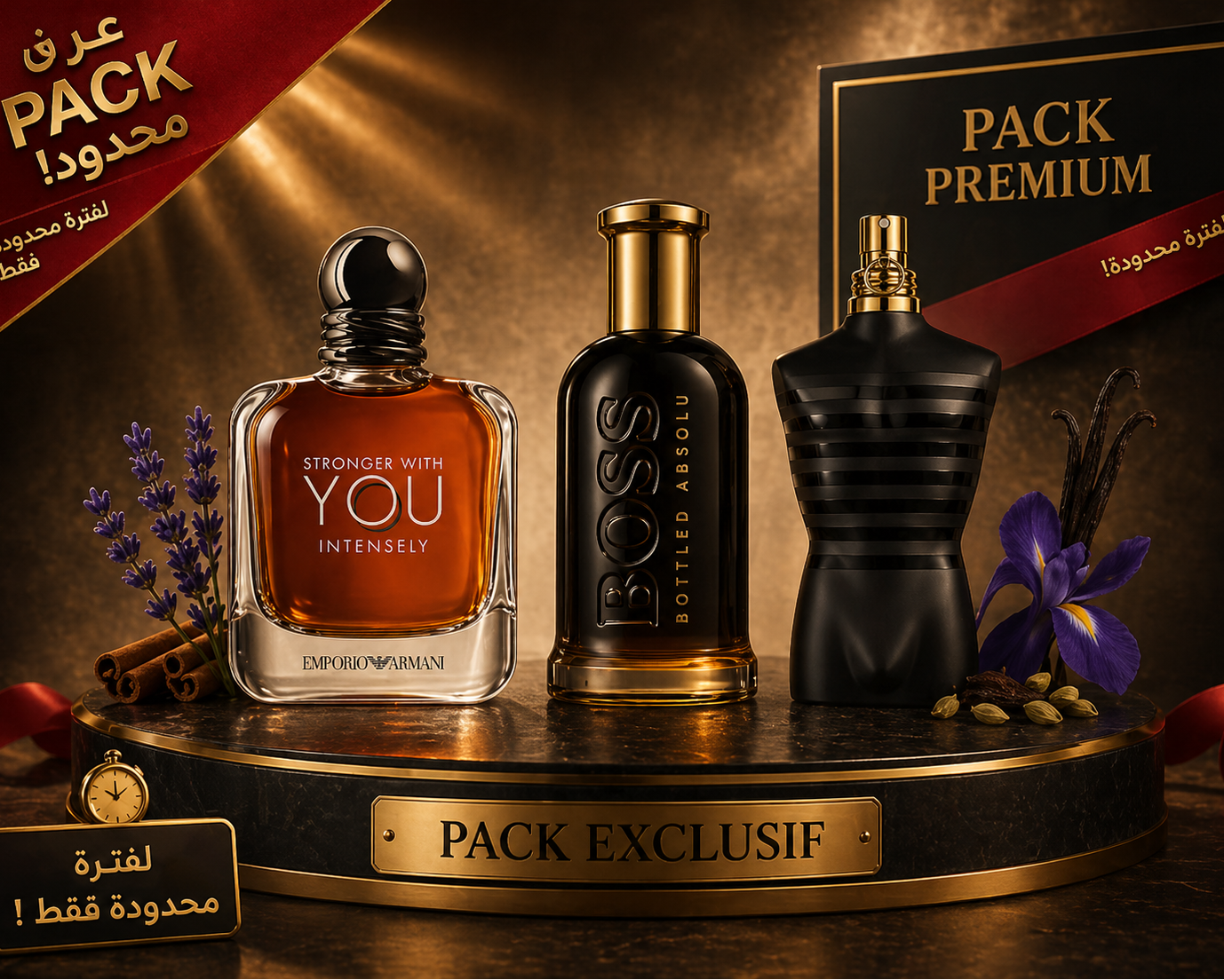 pack 330 (Boss Bottled Absolu - Jean Paul parfum - stronger with you EDP)